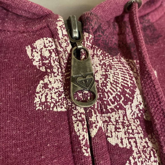 ROXY Medium FULL ZIP HOODIE snap hem Roxy tags polka-dot lined hoodie - Picture 8 of 14